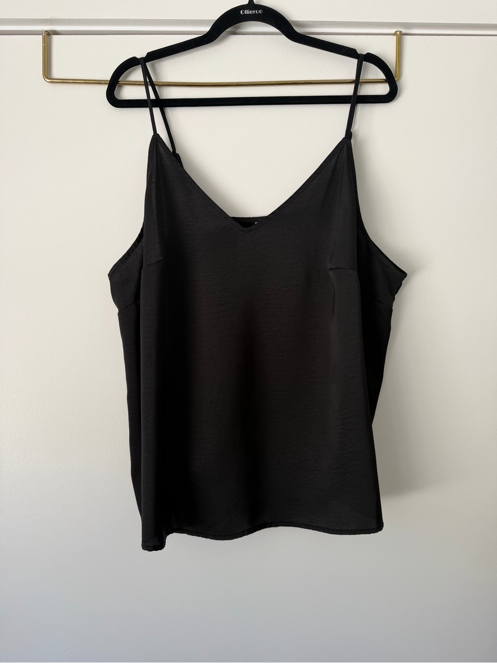a new day Black V-Neck Double-Strap Satin Cami